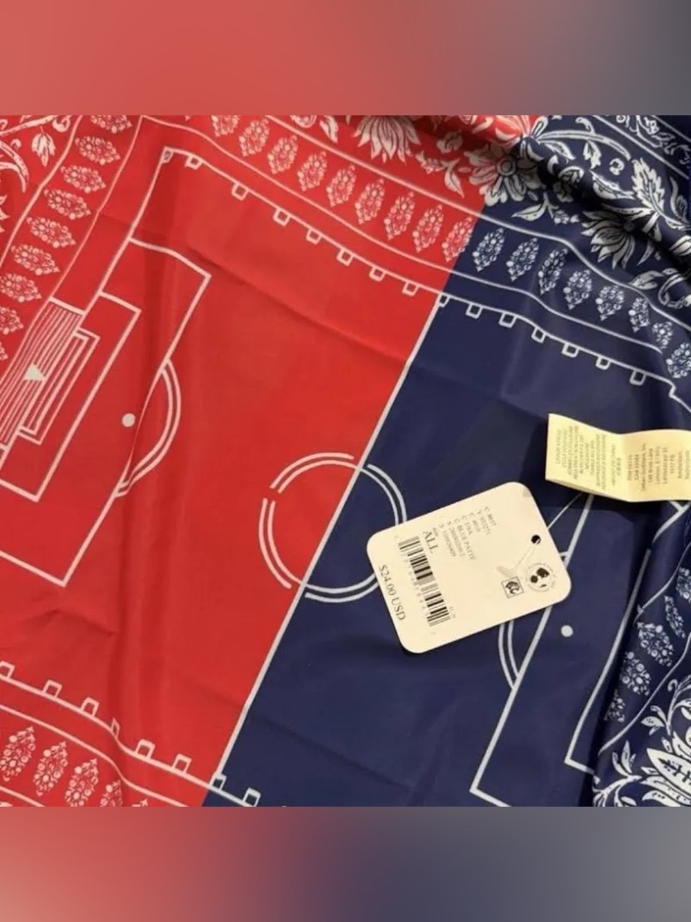NWT FREE PEOPLE MOVEMENT game day bandana red and blue
